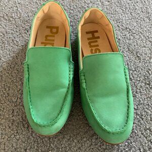 HUSH PUPPIES CORA LOAFERS IN GREEN - SIZE 7.5